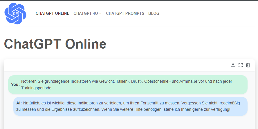 ChatGPT Prompts für Fitness zur Verfolgung des Trainingsprozesses