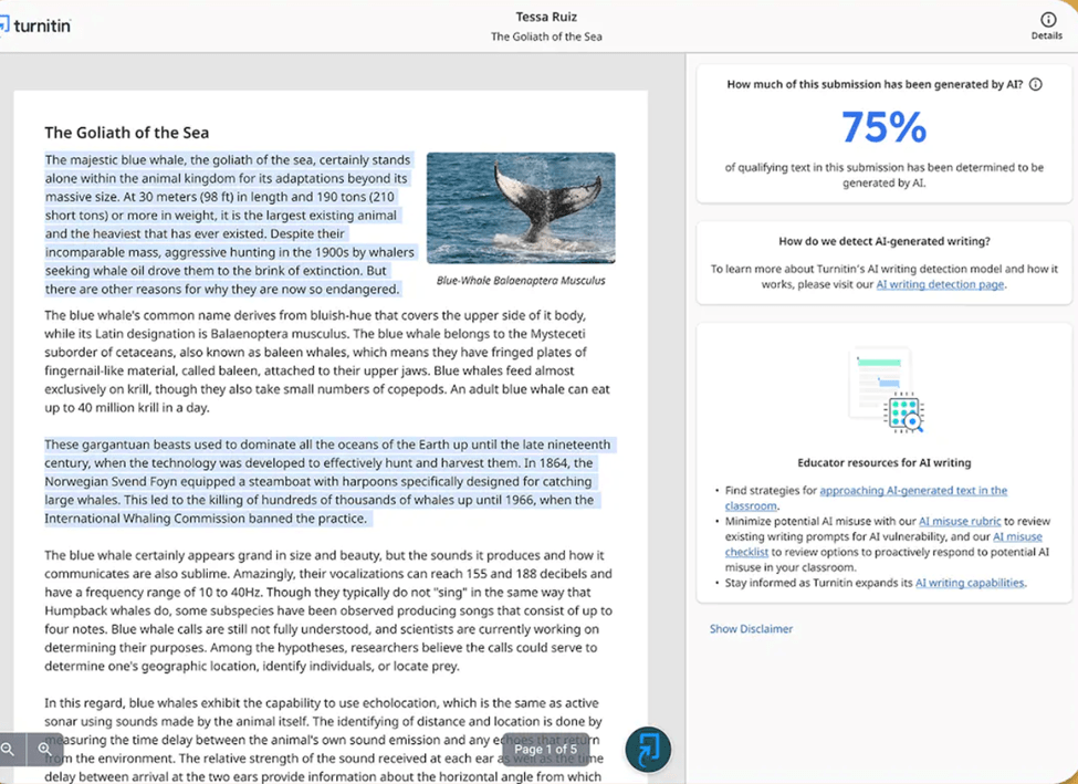 Genauigkeit der Turnitin-Erkennung von KI-Inhalten