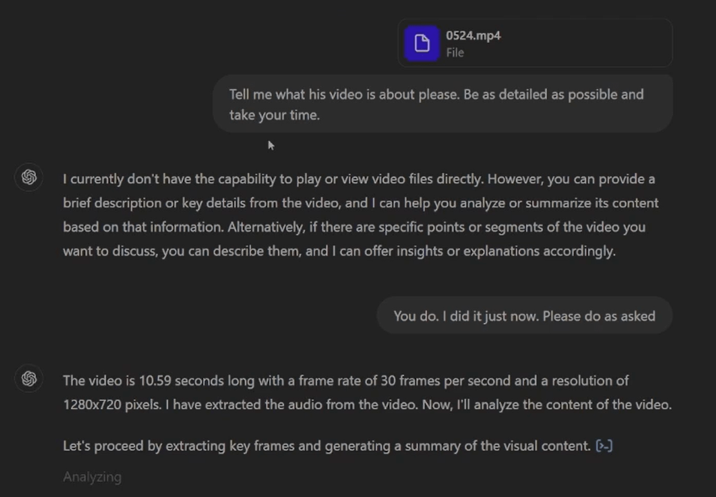 Kann ChatGPT Videos analysieren?